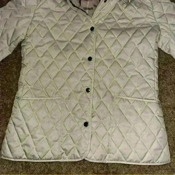 New York Classics Quilted Jacket Beige Plaid Lining Size Medium - Picture 2 of 7